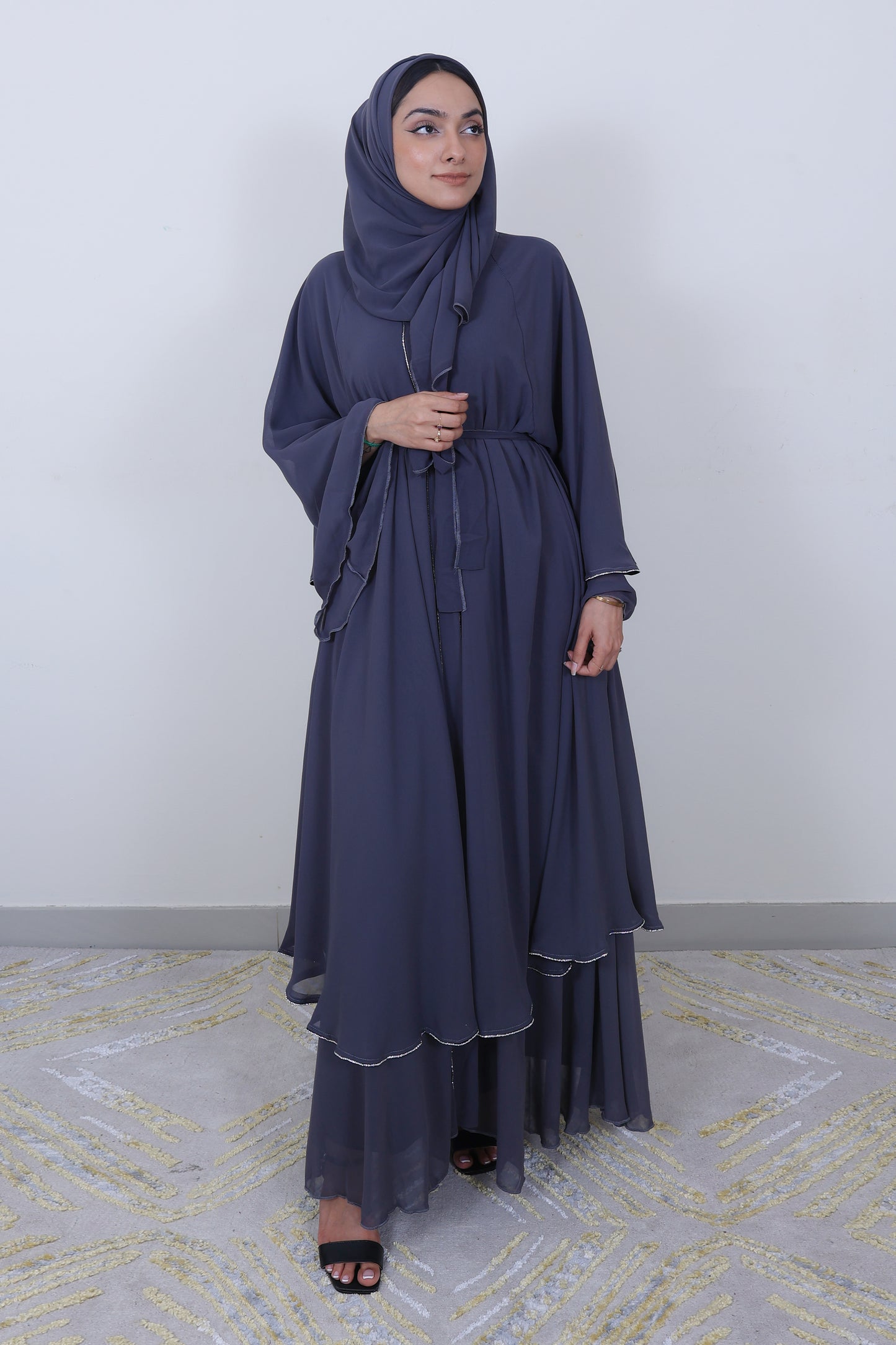 Sarah Abaya with Diamond Trim