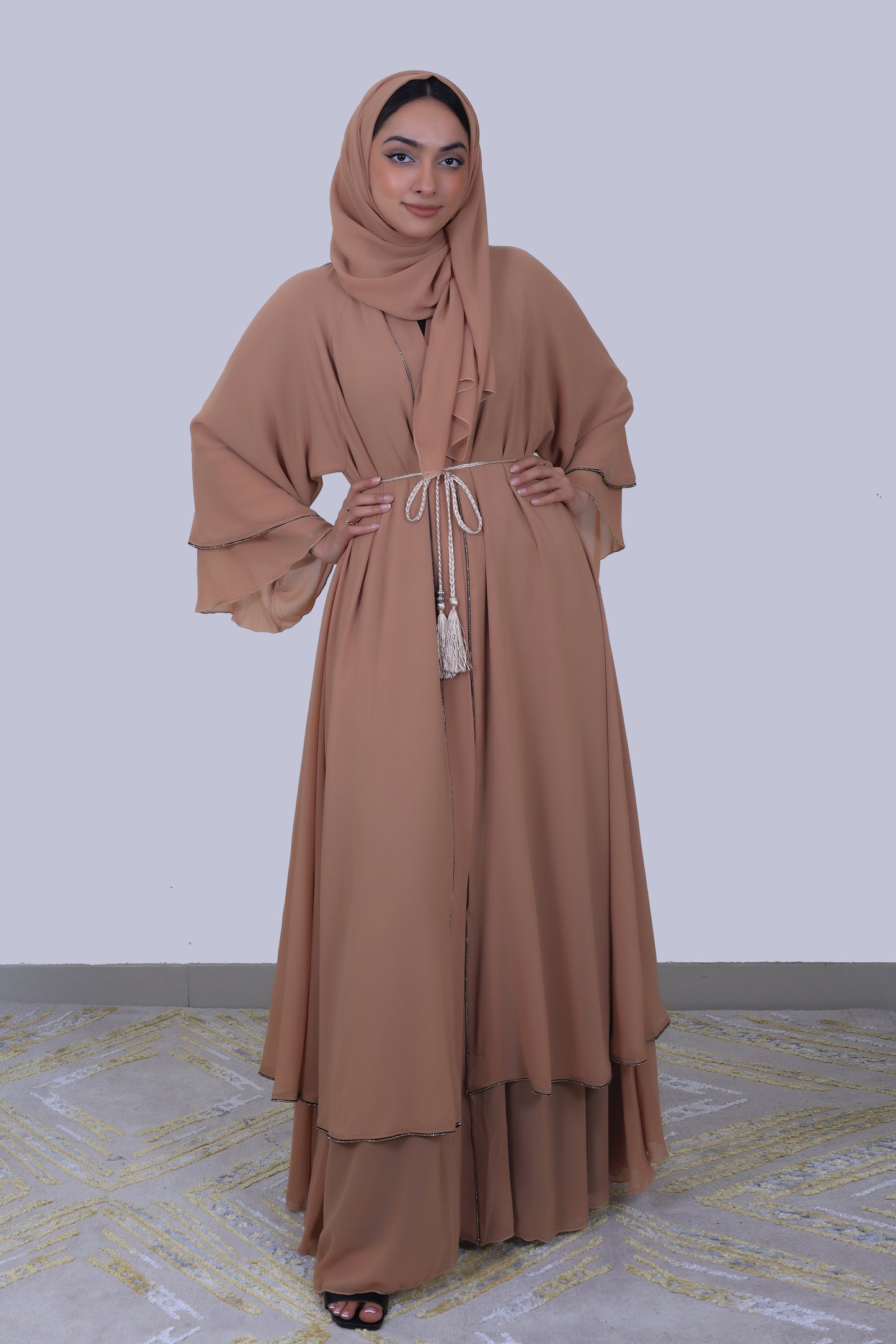 Sarah Abaya with Diamond Trim