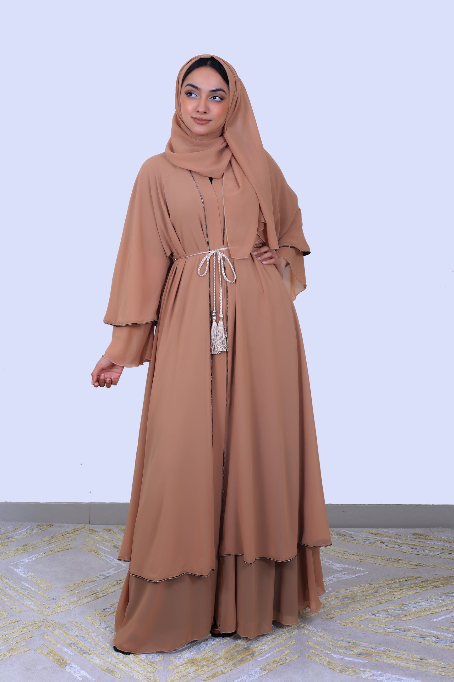 Sarah Abaya with Diamond Trim