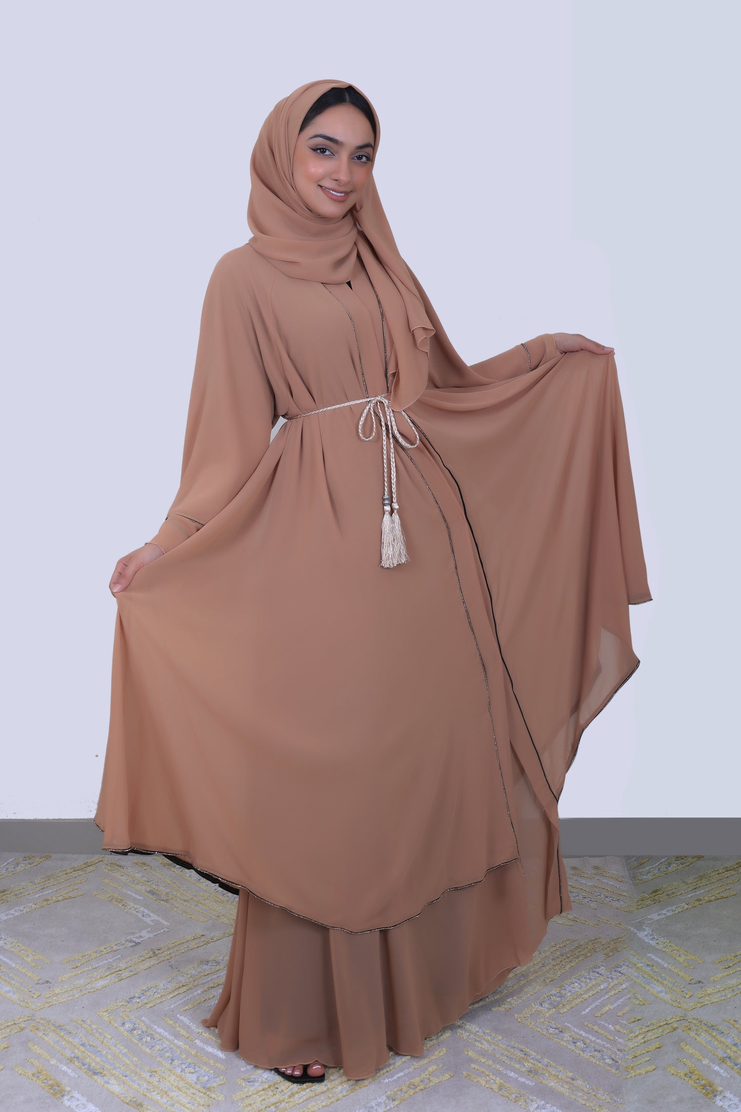 Sarah Abaya with Diamond Trim