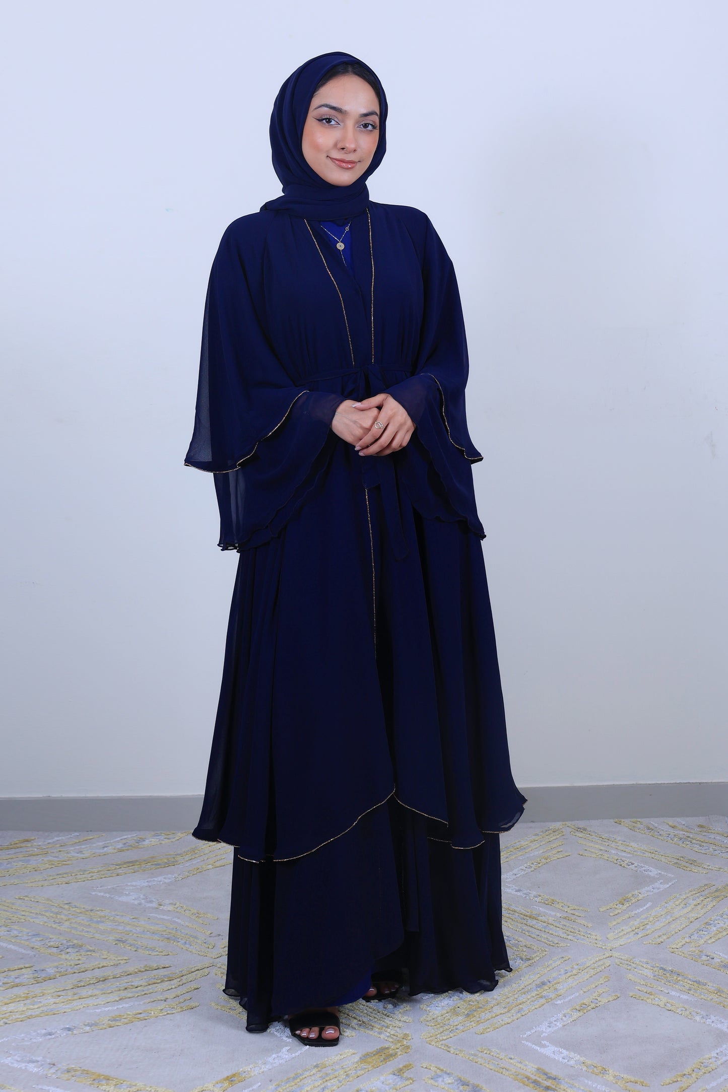 Sarah Abaya with Diamond Trim