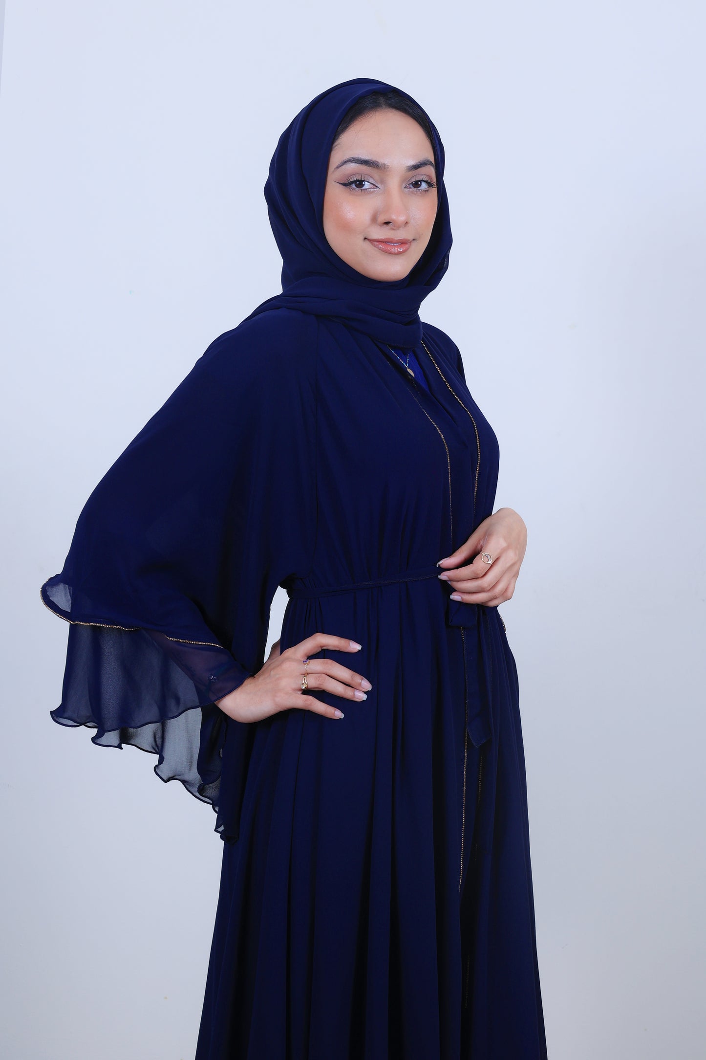 Sarah Abaya with Diamond Trim