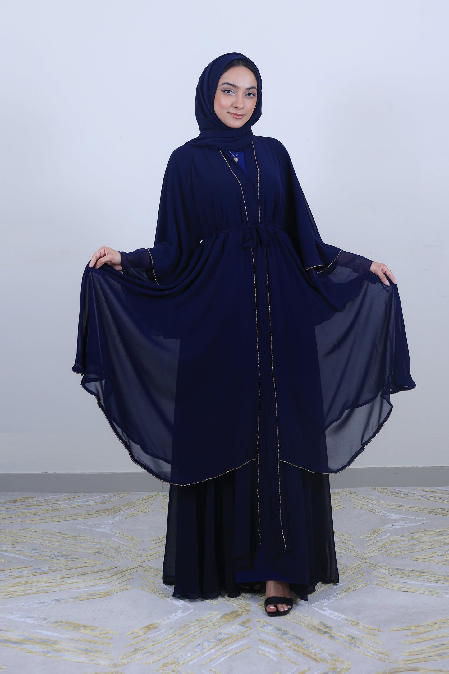 Sarah Abaya with Diamond Trim